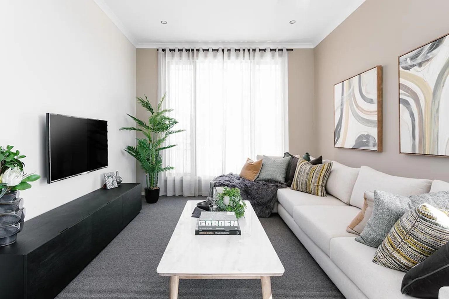 This theatre room is a great place to watch movies, but can also be turned into another bedroom if your family grows.