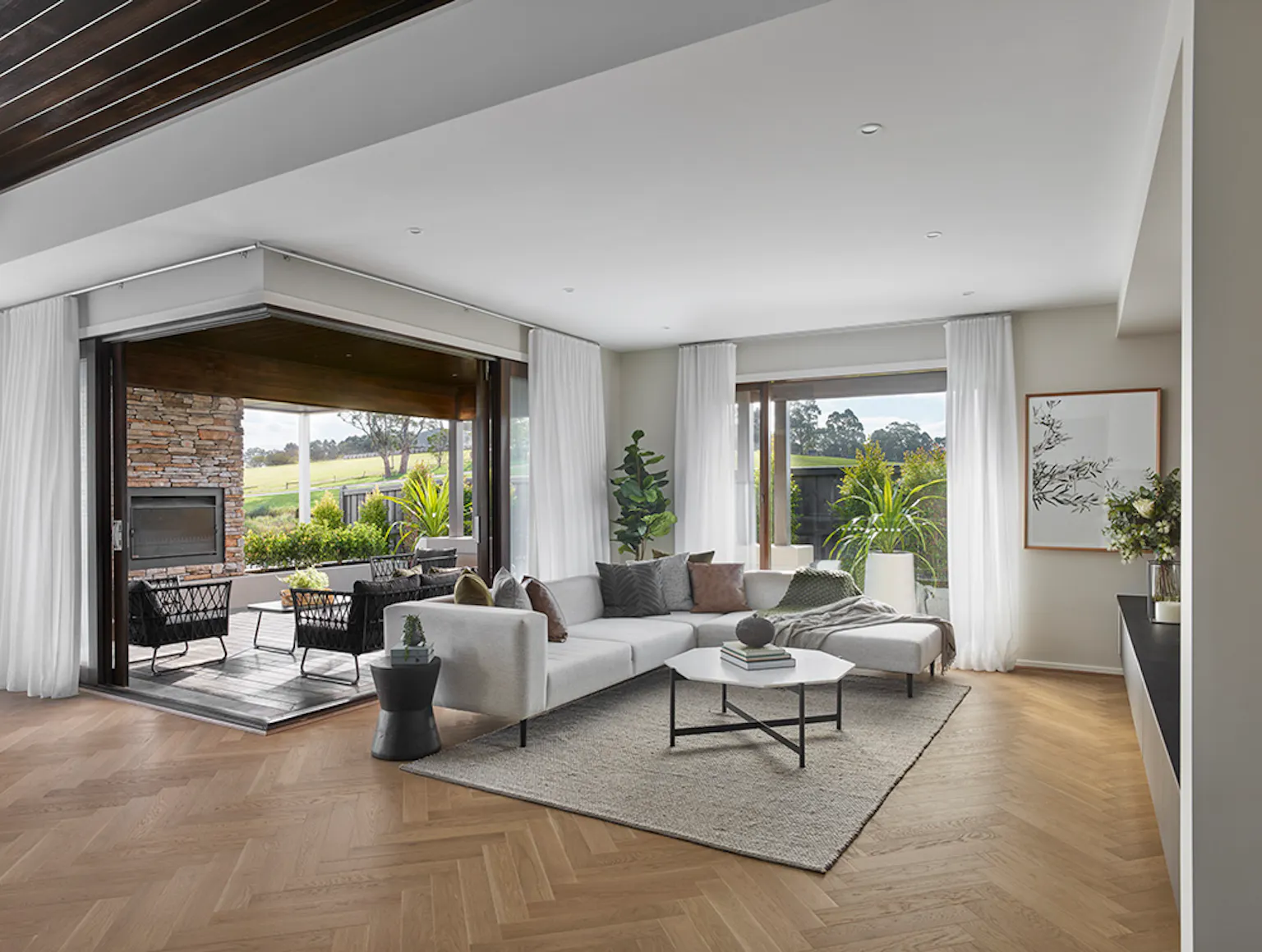 13. The Botanica 36 at Drouin, Victoria incorporates the outdoor room into the open plan living area