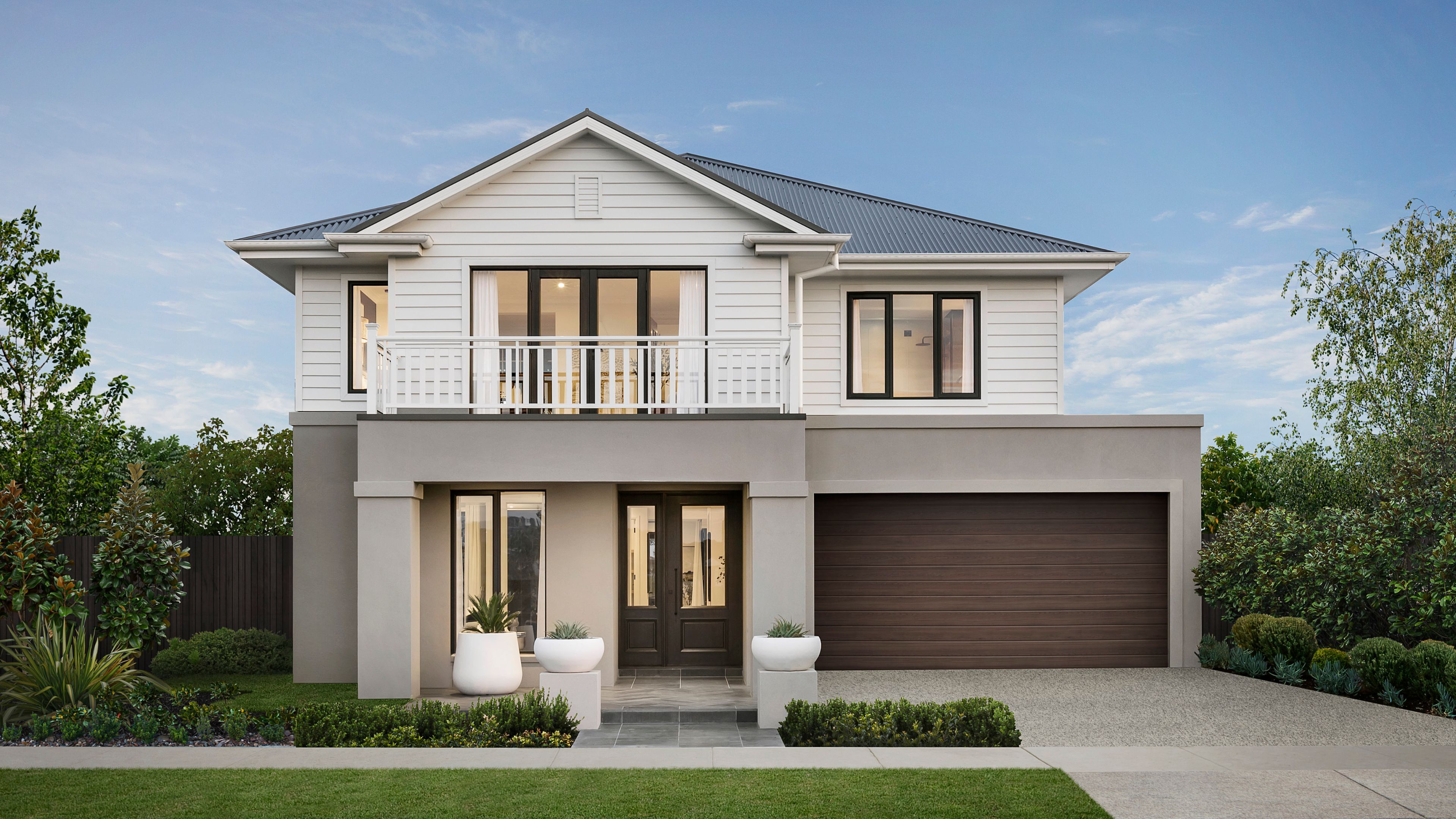 Hampshire 46 (Stamford facade) by Metricon at Clyde North